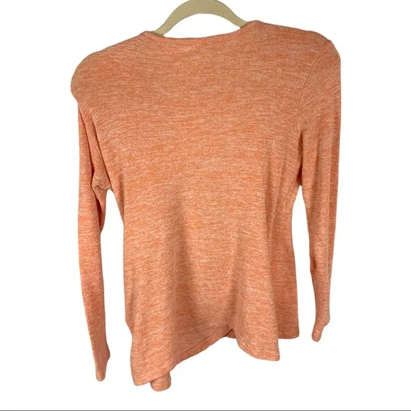 Soft Surroundings Zipper Knit Wrap Sweater | Orange | Women’s XS - Picture 4 of 7